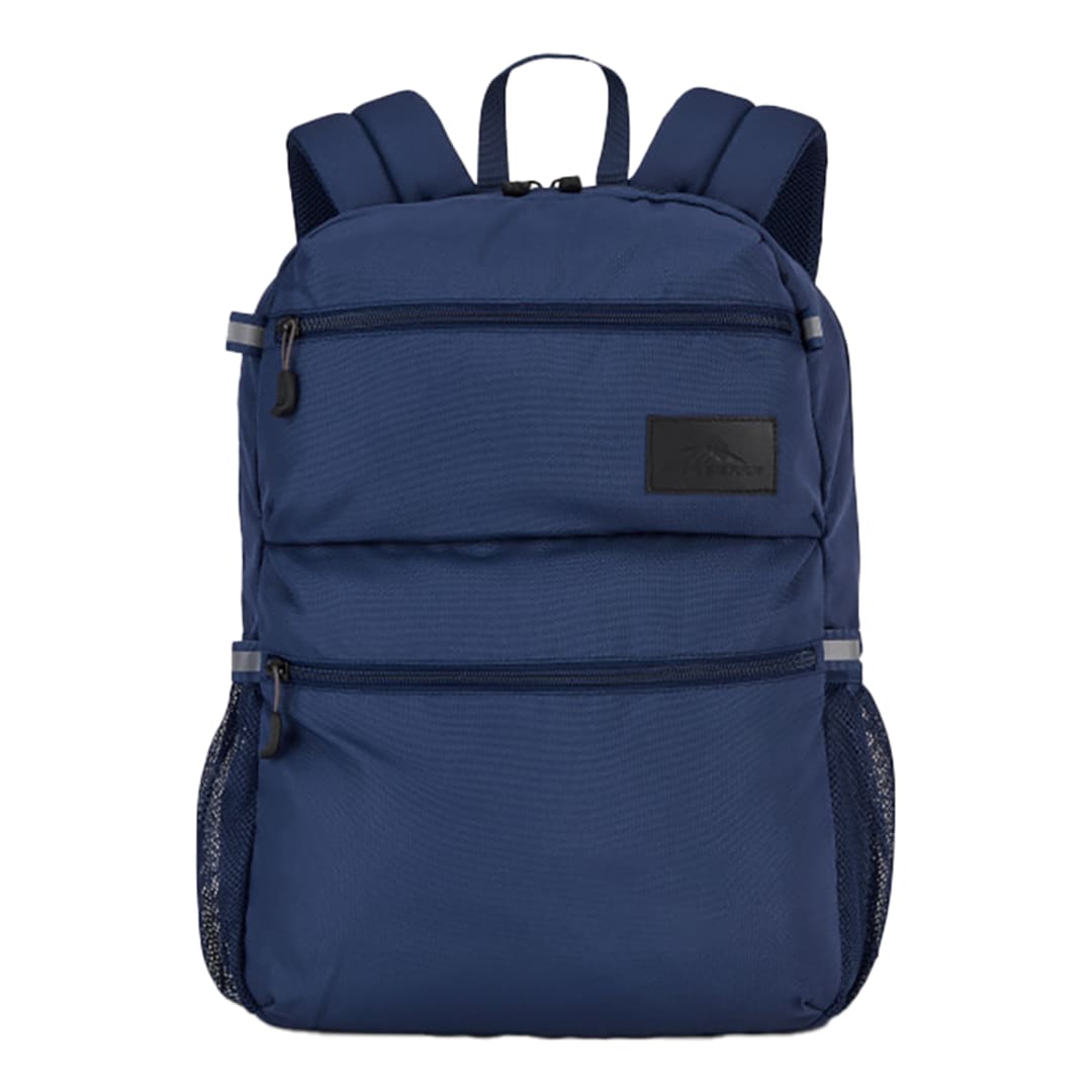 Front View of Blue High Sierra Recycled Inhabit 15" Laptop Backpack plain