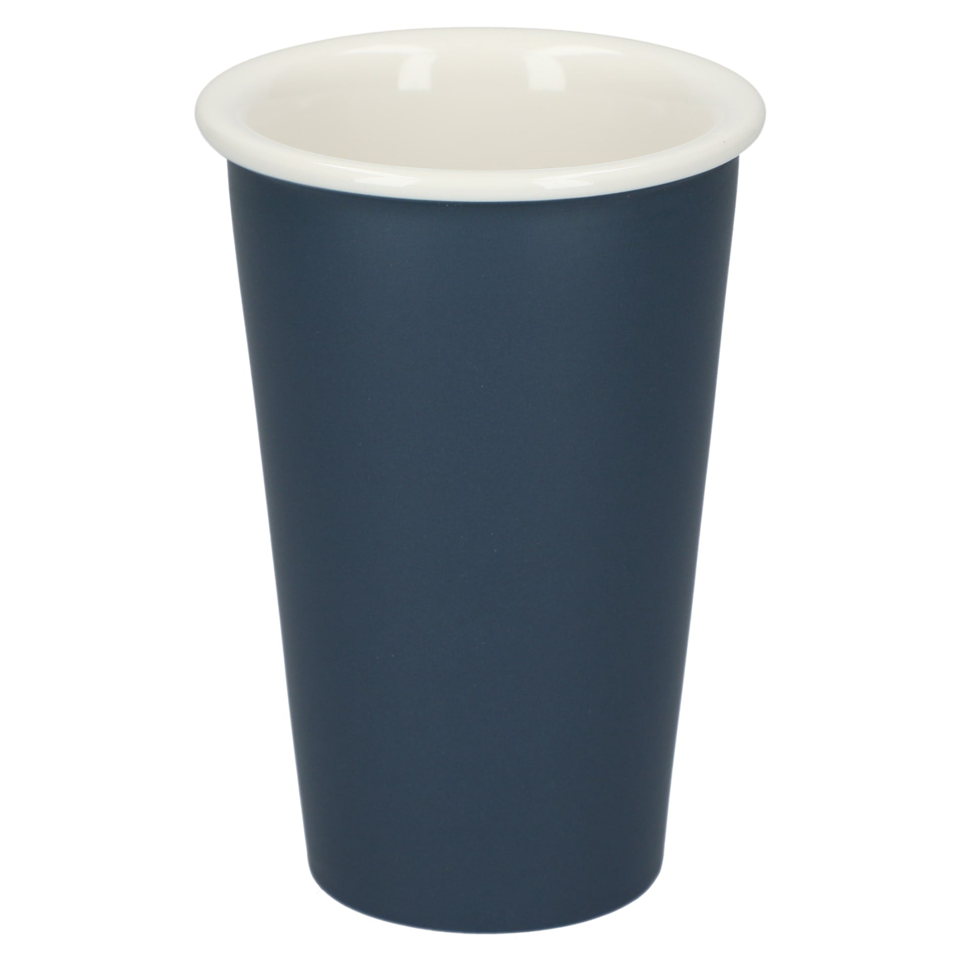 Front View of Blue I'm not a paper cup 10oz ceramic tumbler plain