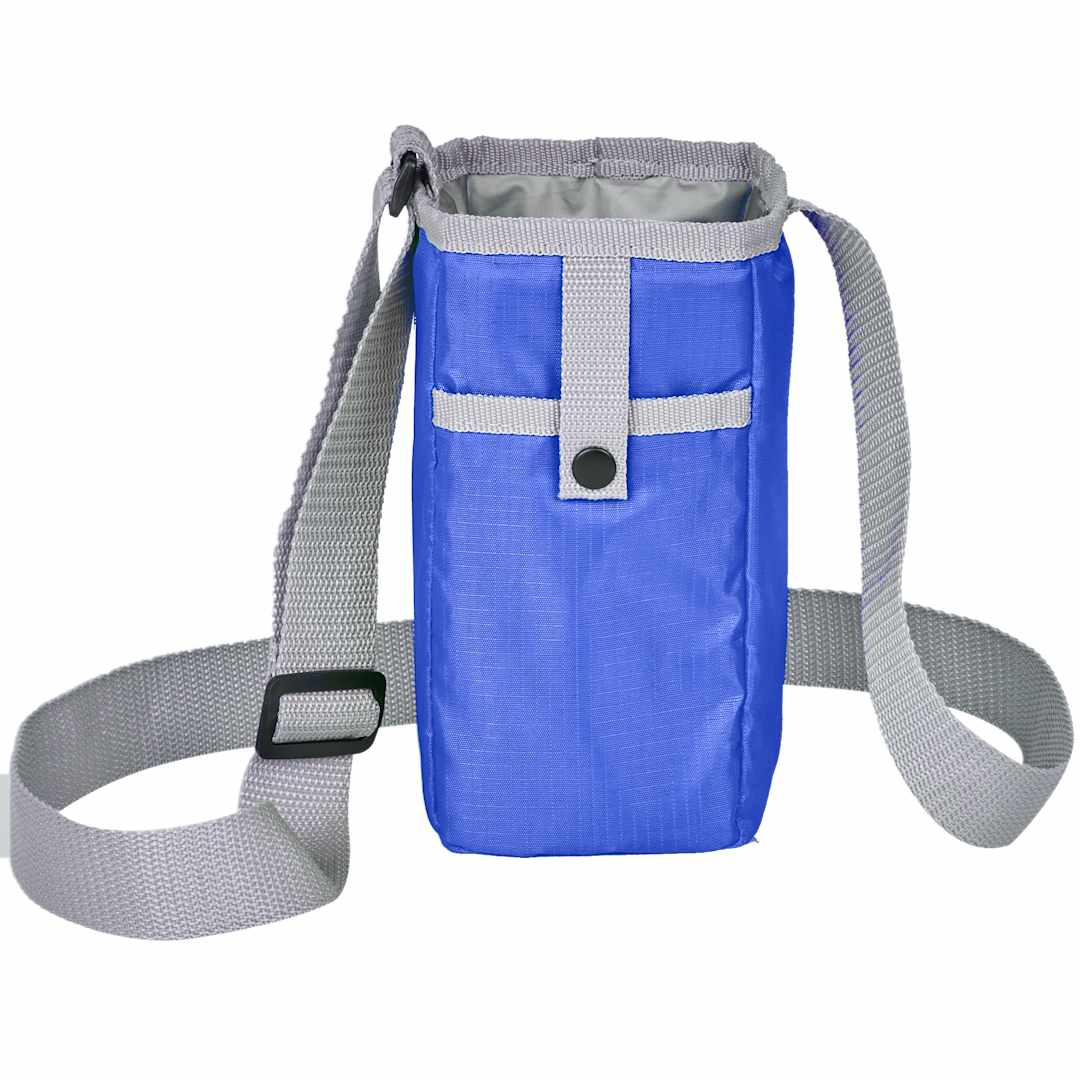 Front View of Blue Insulated Bottle Sling plain