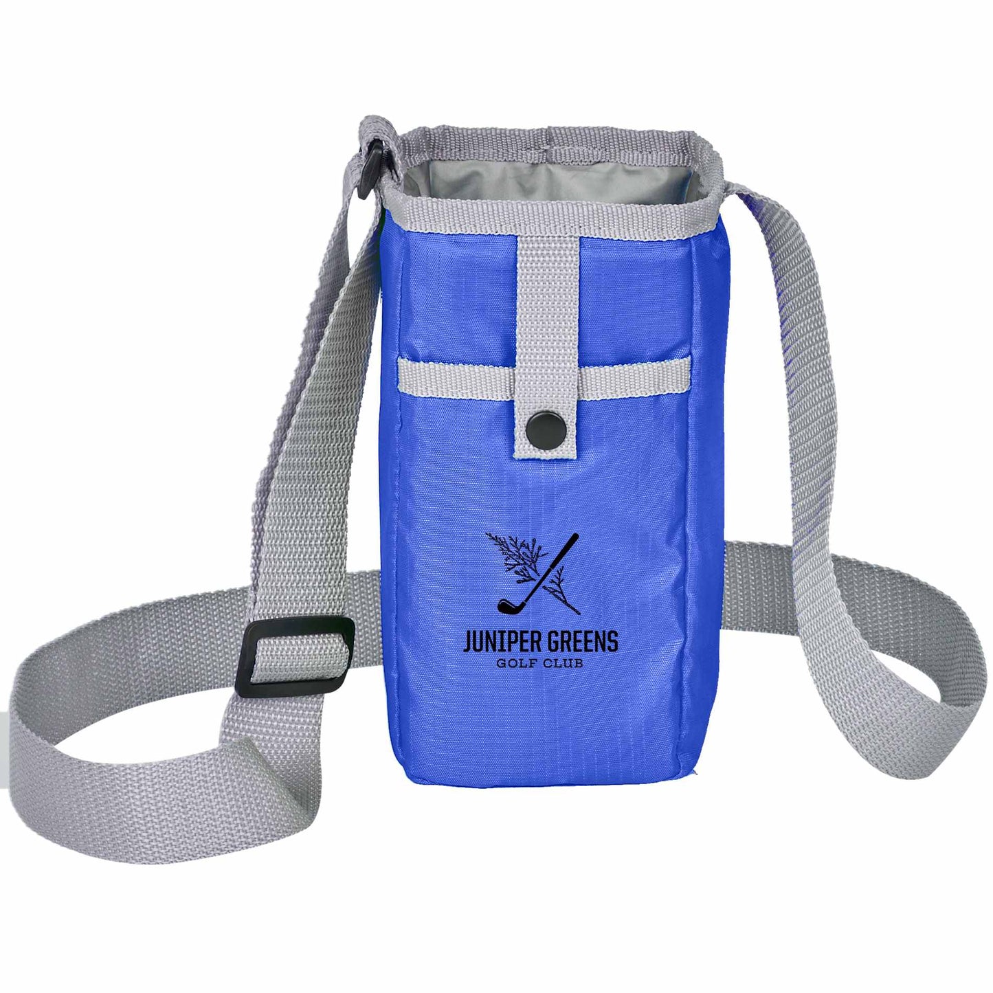 Front View of Blue Insulated Bottle Sling