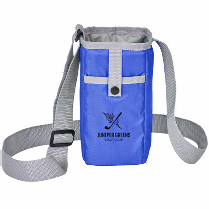 Front View of Blue Insulated Bottle Sling