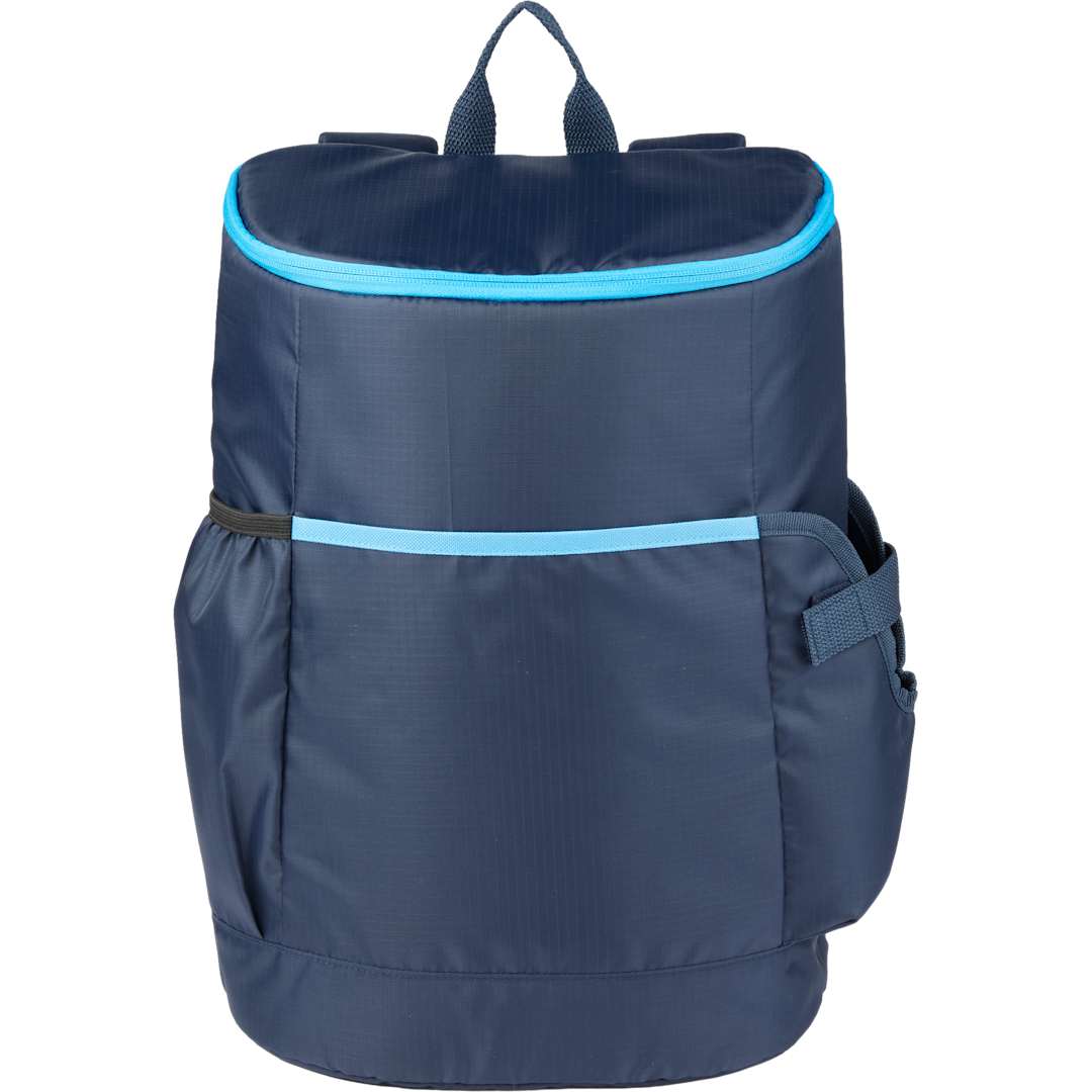 Front View of Blue Kade 24 Can Backpack Cooler plain