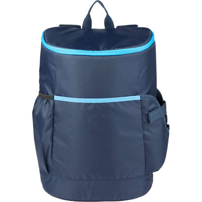 Front View of Blue Kade 24 Can Backpack Cooler plain