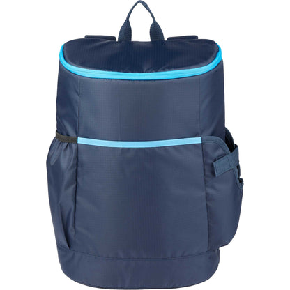 Front View of Blue Kade 24 Can Backpack Cooler plain