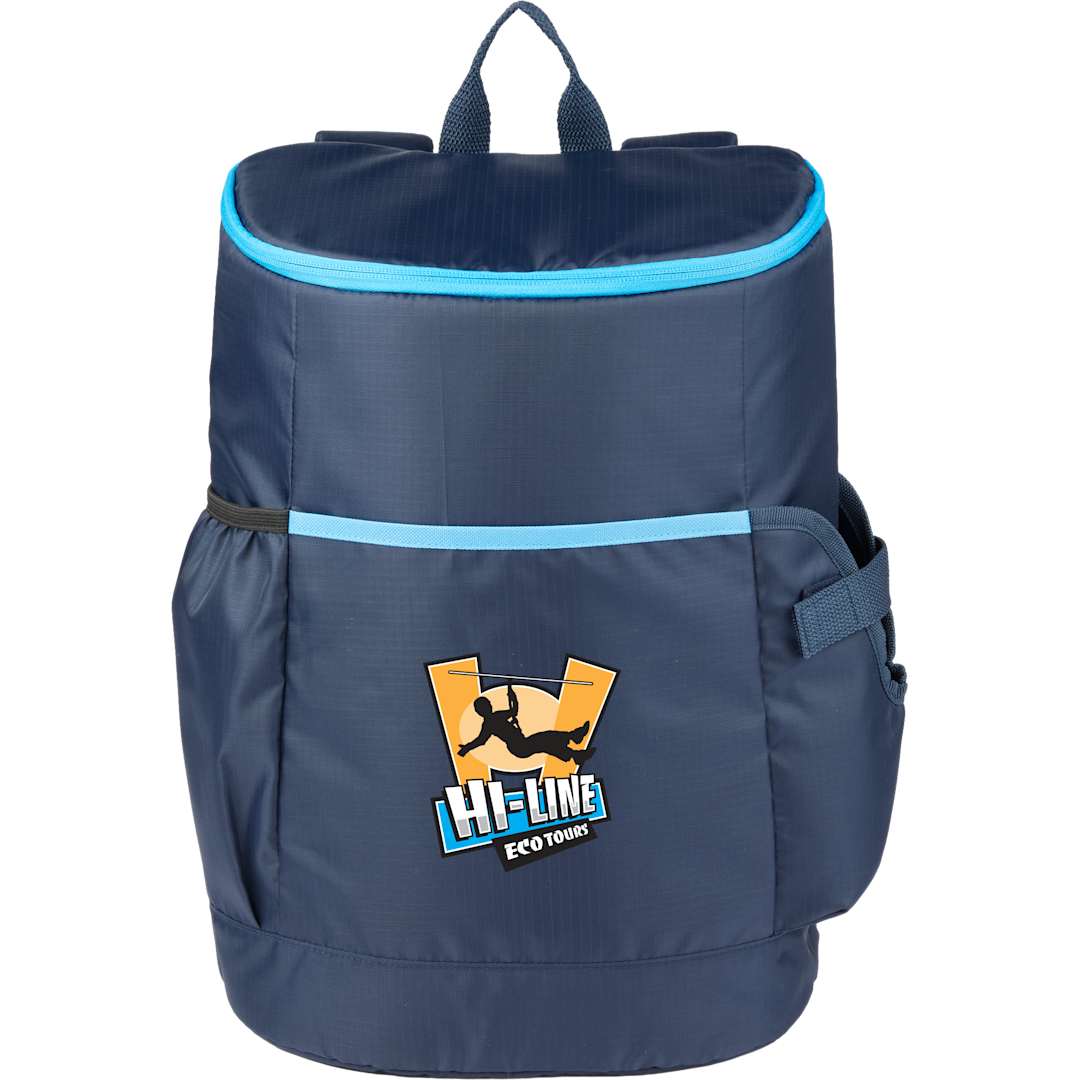 Front View of Blue Kade 24 Can Backpack Cooler