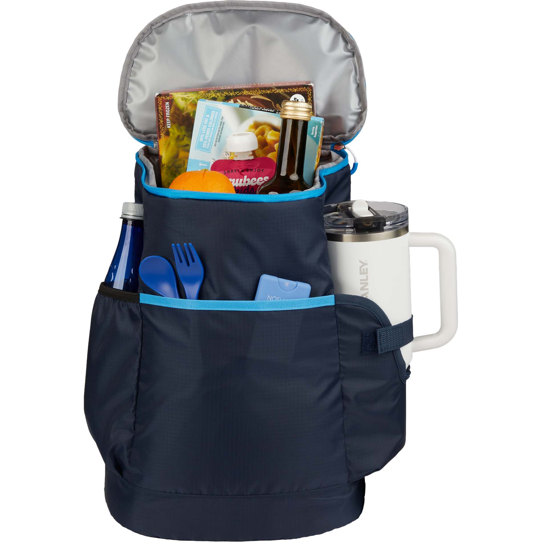 Front View of Blue Kade 24 Can Backpack Cooler