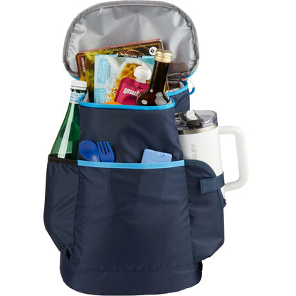 Front View of Blue Kade 24 Can Backpack Cooler