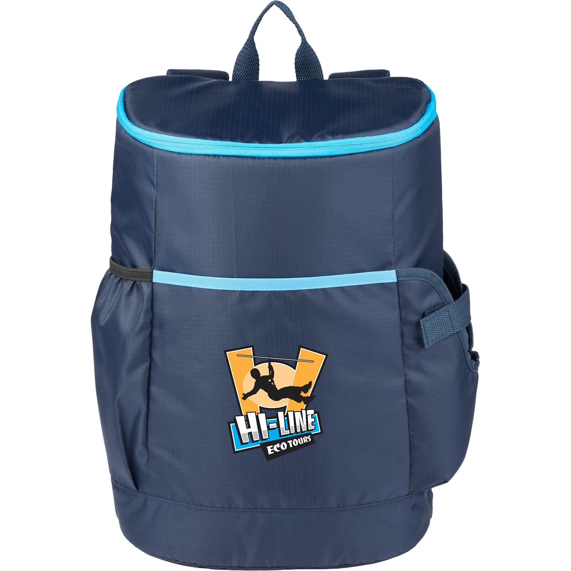Front View of Blue Kade 24 Can Backpack Cooler
