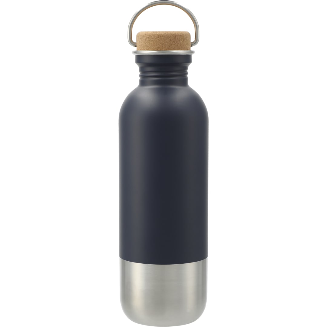 Front View of Blue Lagom Single wall Stainless steel Bottle 27oz plain