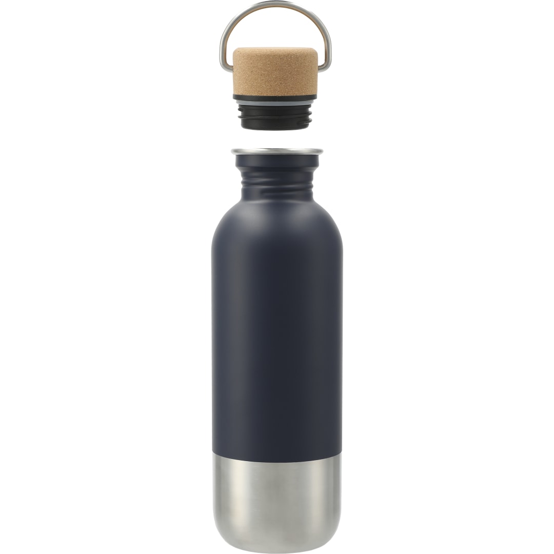 Front View of Blue Lagom Single wall Stainless steel Bottle 27oz plain