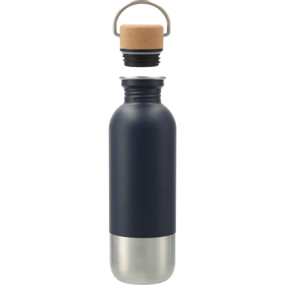 Front View of Blue Lagom Single wall Stainless steel Bottle 27oz plain