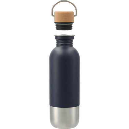 Front View of Blue Lagom Single wall Stainless steel Bottle 27oz plain