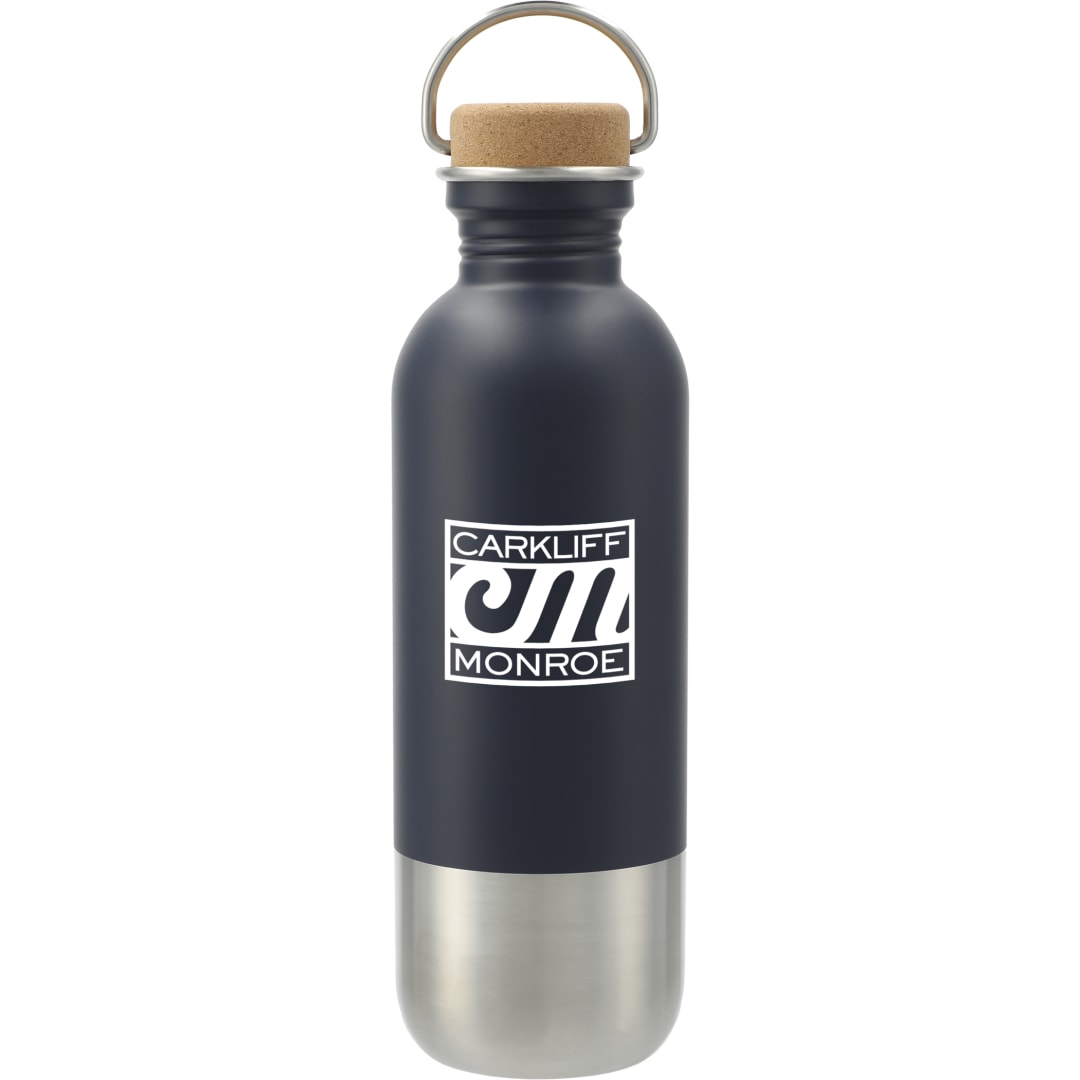 Front View of Blue Lagom Single wall Stainless steel Bottle 27oz