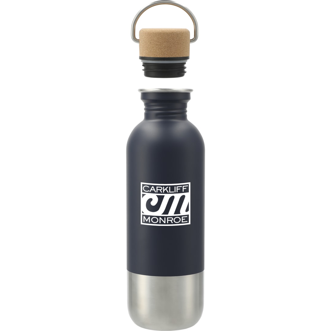 Front View of Blue Lagom Single wall Stainless steel Bottle 27oz