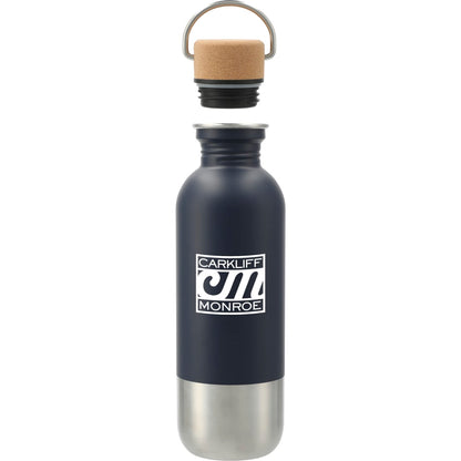 Front View of Blue Lagom Single wall Stainless steel Bottle 27oz