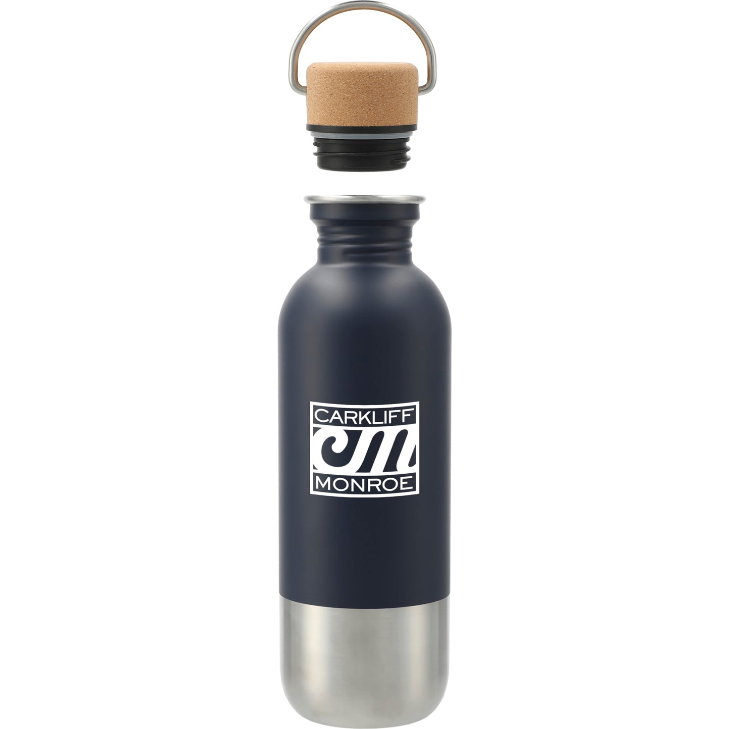 Front View of Blue Lagom Single wall Stainless steel Bottle 27oz
