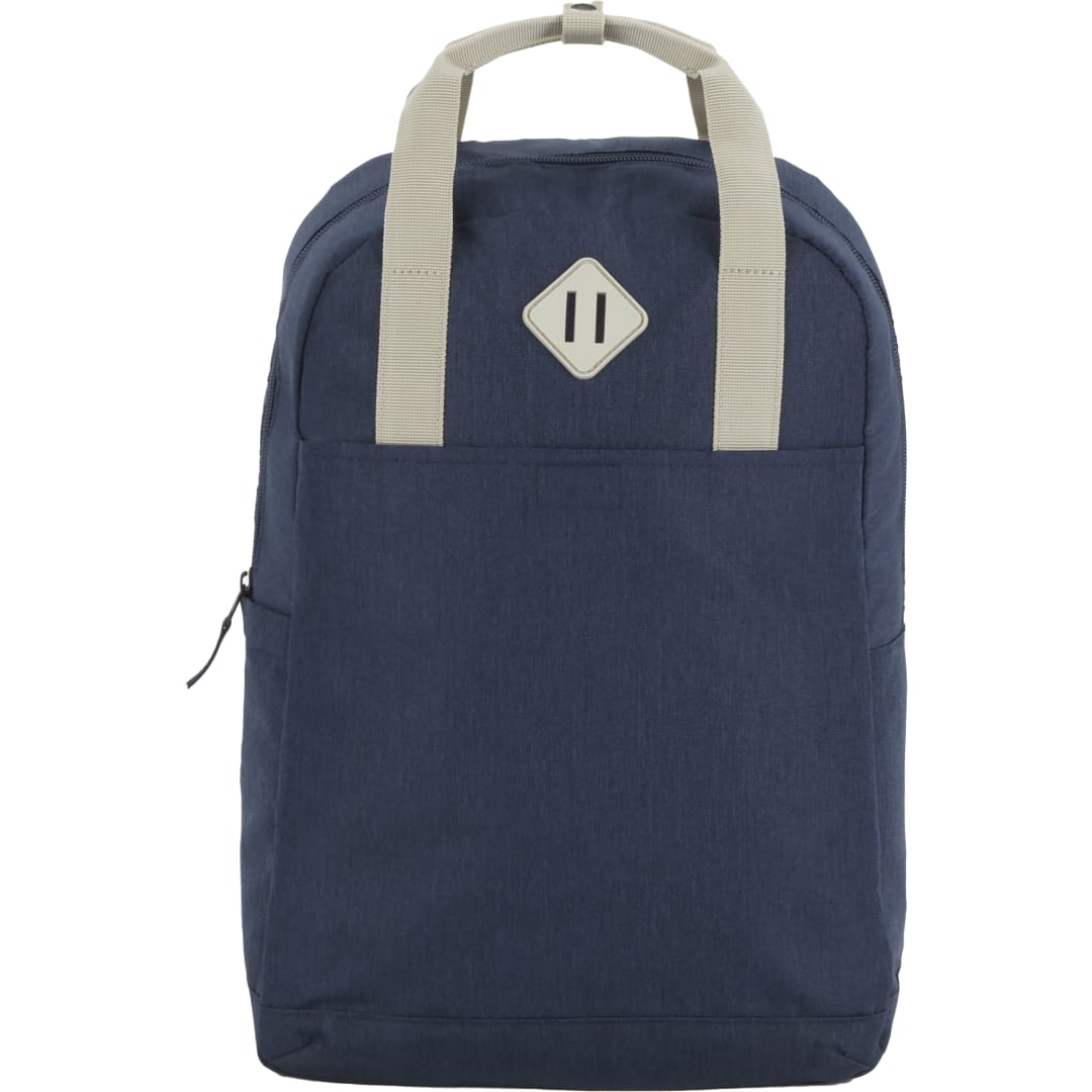 Front View of Blue Lanier Recycled 15" Laptop Backpack plain