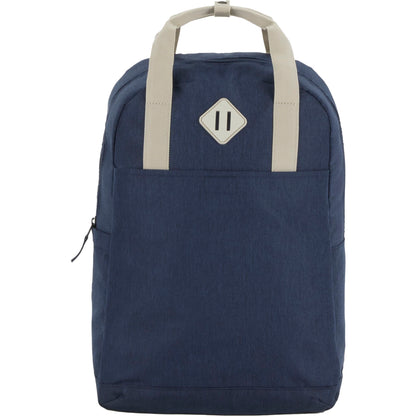 Front View of Blue Lanier Recycled 15" Laptop Backpack plain