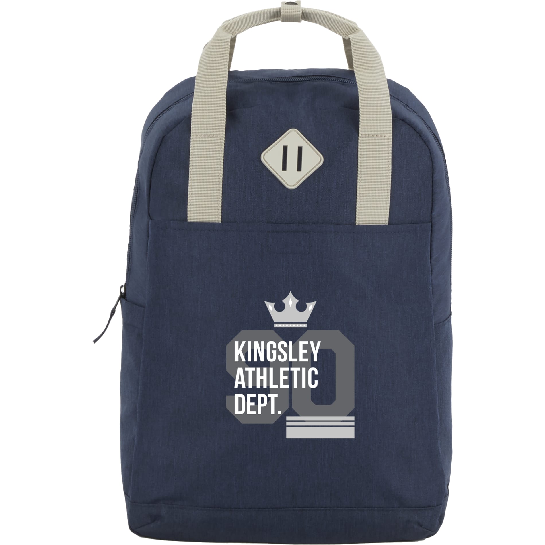 Front View of Blue Lanier Recycled 15" Laptop Backpack