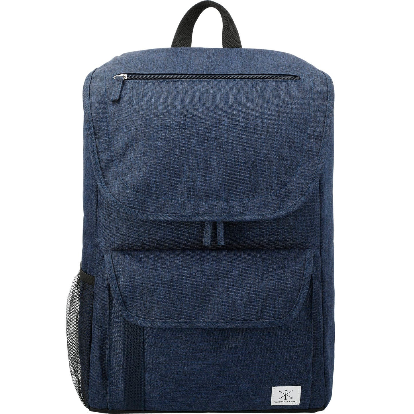 Front View of Blue Merchant & Craft Ashton 15" Computer Backpack plain