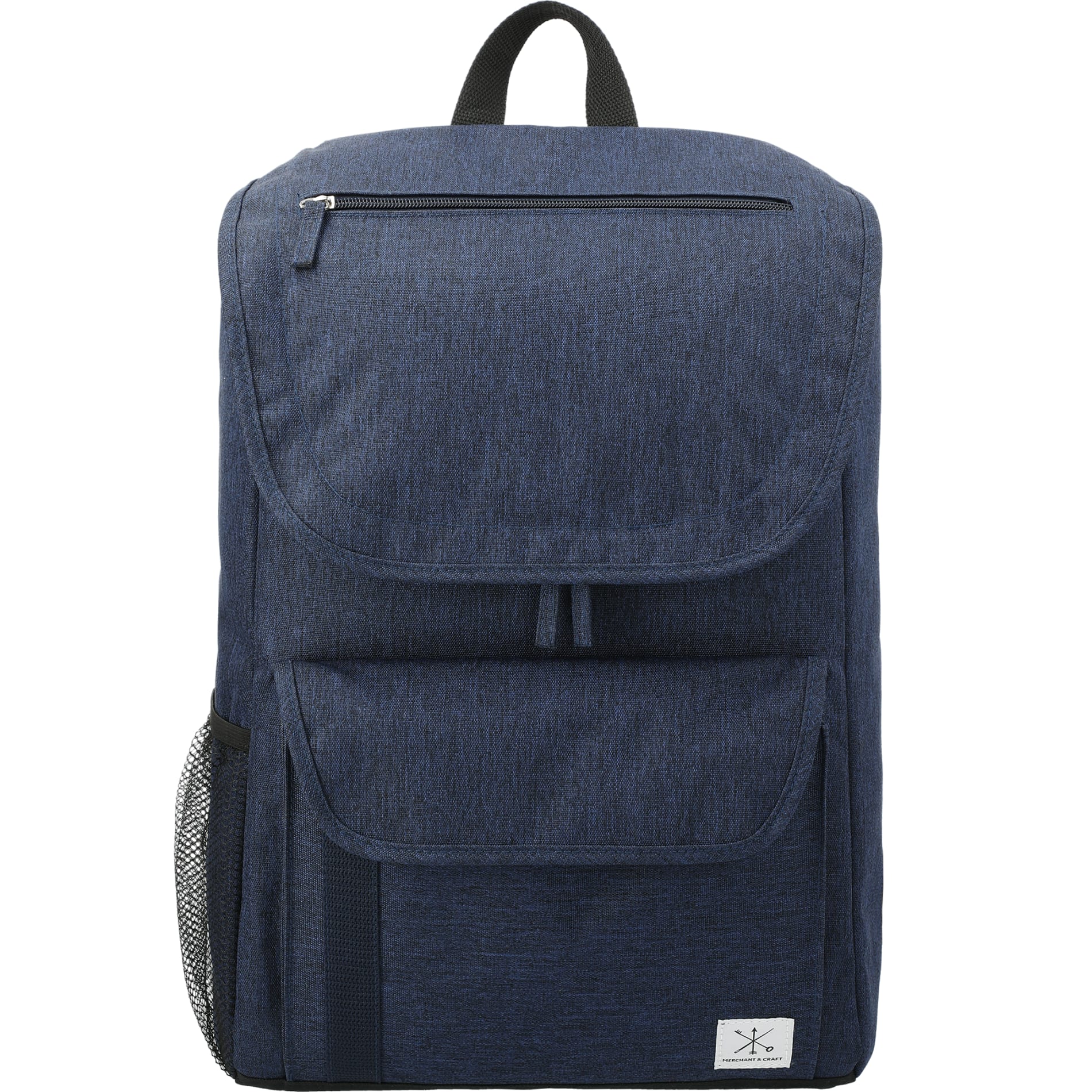Front View of Blue Merchant & Craft Ashton 15" Computer Backpack plain