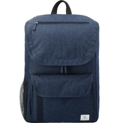 Front View of Blue Merchant & Craft Ashton 15" Computer Backpack plain