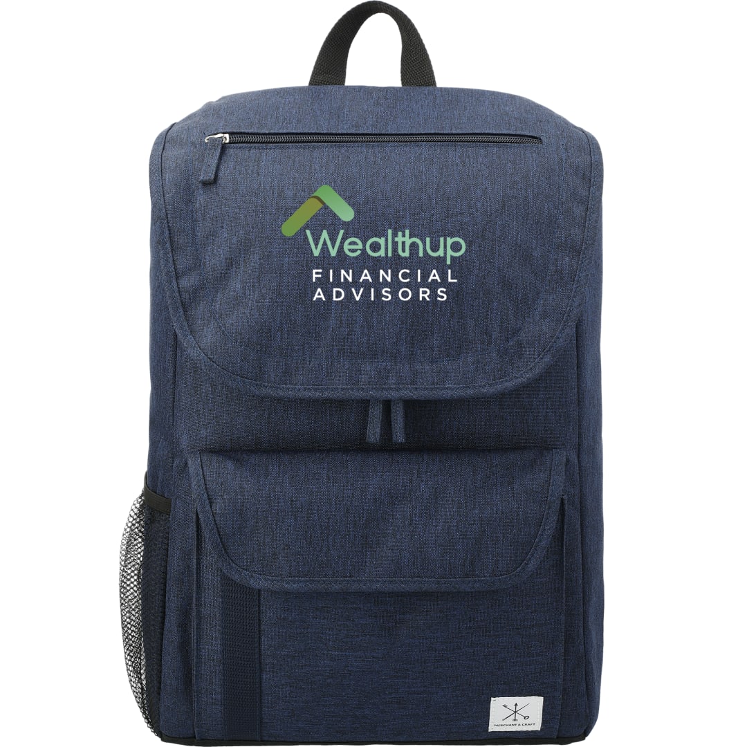 Front View of Blue Merchant & Craft Ashton 15" Computer Backpack