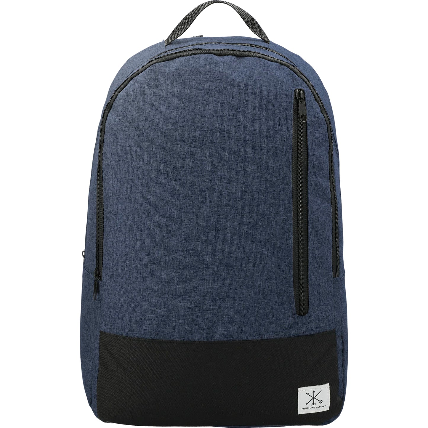 Front View of Blue Merchant & Craft Grayley 15" Computer Backpack plain