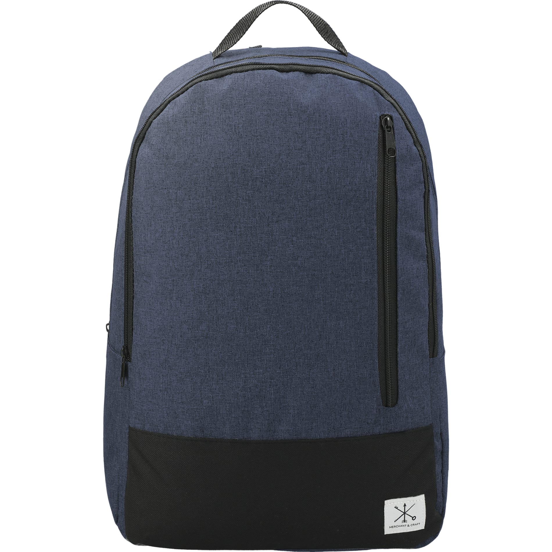 Front View of Blue Merchant & Craft Grayley 15" Computer Backpack plain