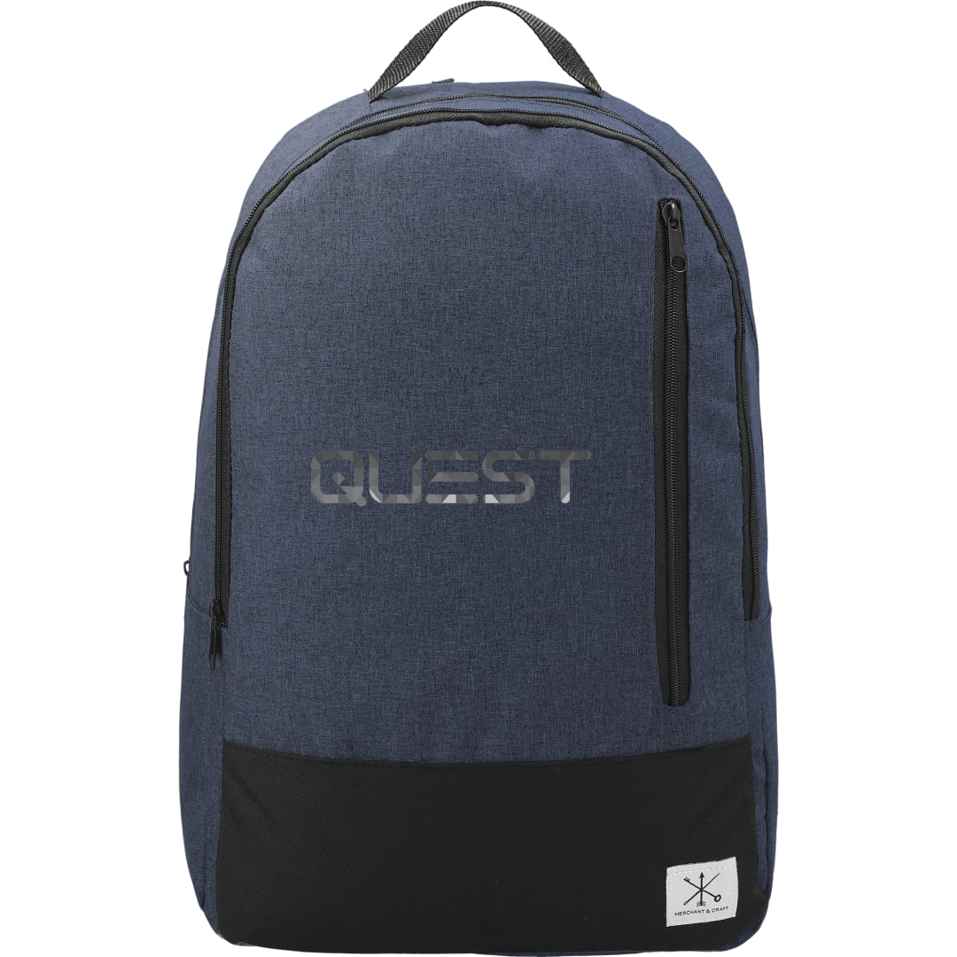 Front View of Blue Merchant & Craft Grayley 15" Computer Backpack