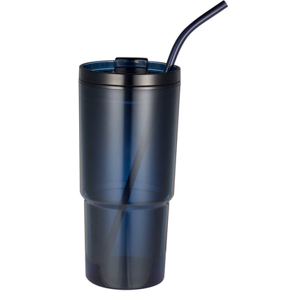 Front View of Blue Mia Recycled Acrylic Tumbler 24oz plain