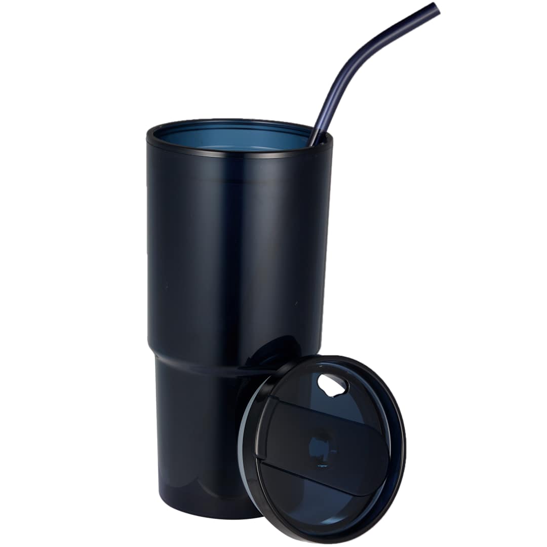 Front View of Blue Mia Recycled Acrylic Tumbler 24oz plain