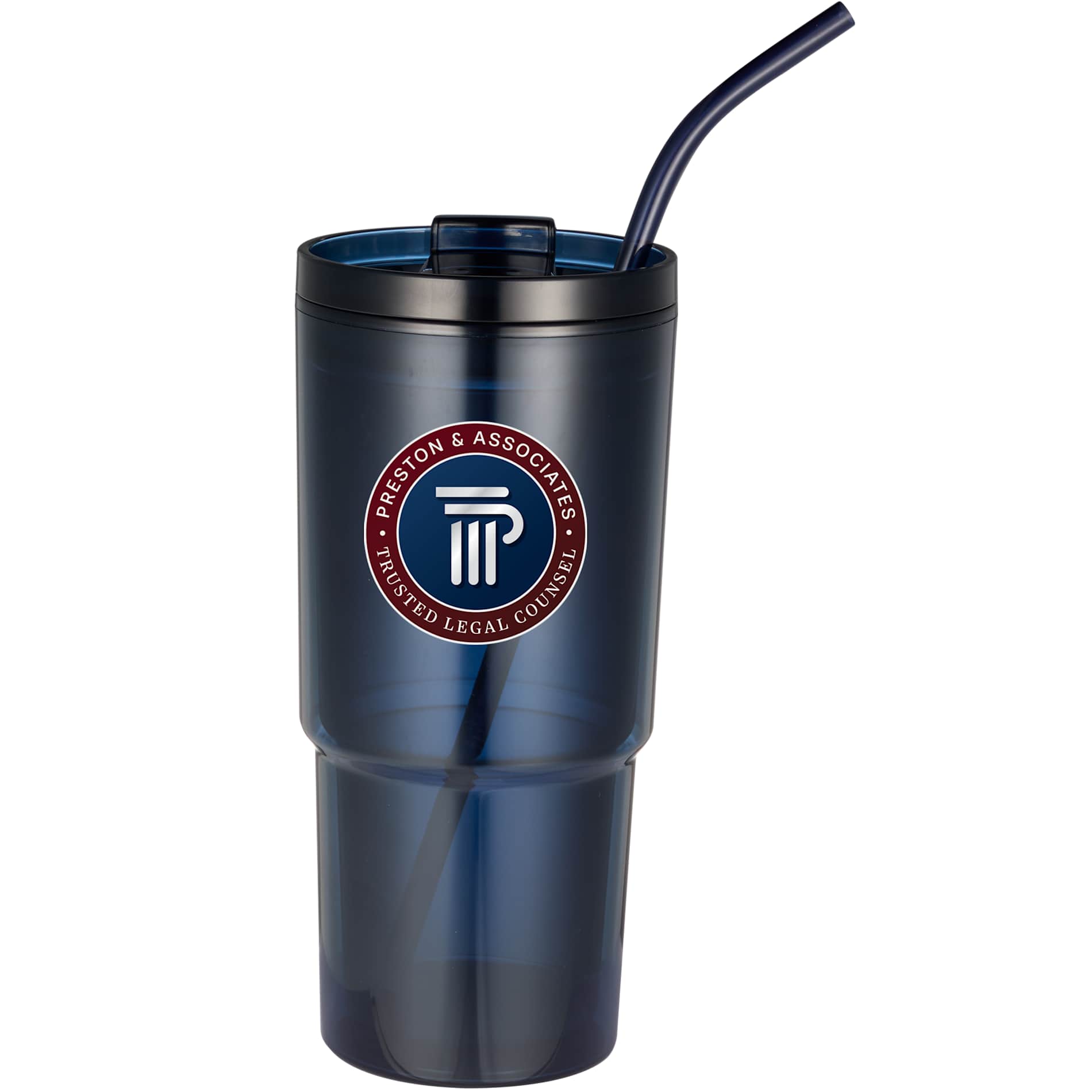 Front View of Blue Mia Recycled Acrylic Tumbler 24oz
