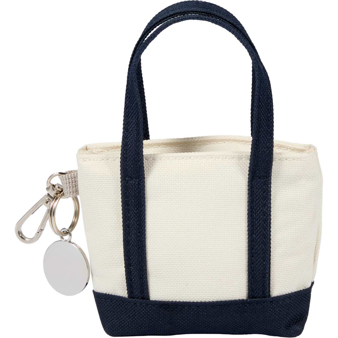 Front View of Blue Mini Tote Bag Charm plain