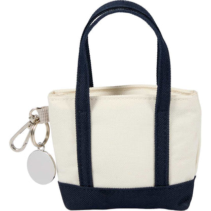Front View of Blue Mini Tote Bag Charm plain