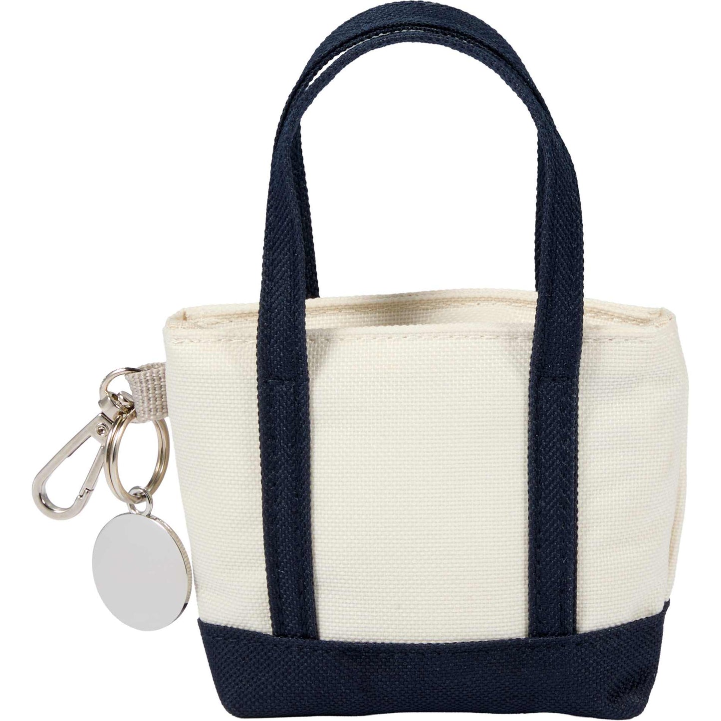 Front View of Blue Mini Tote Bag Charm plain