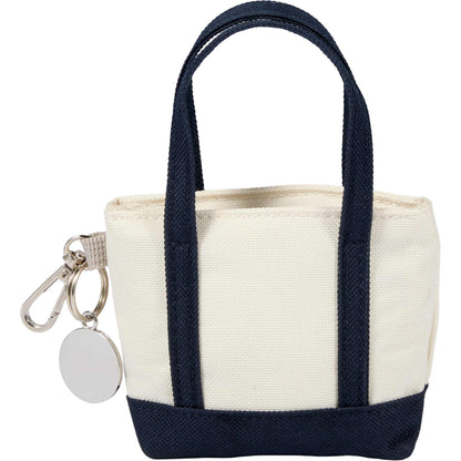 Front View of Blue Mini Tote Bag Charm plain