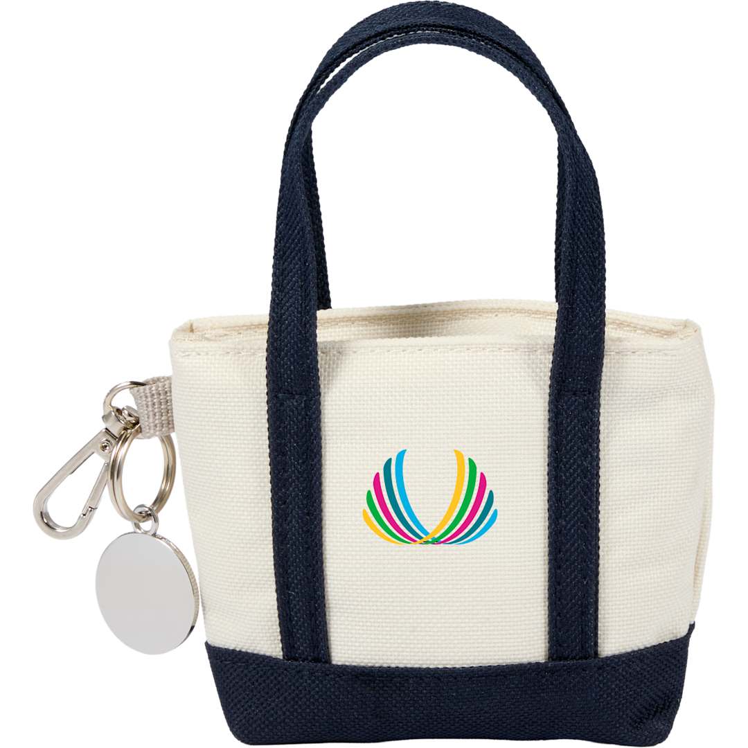 Front View of Blue Mini Tote Bag Charm