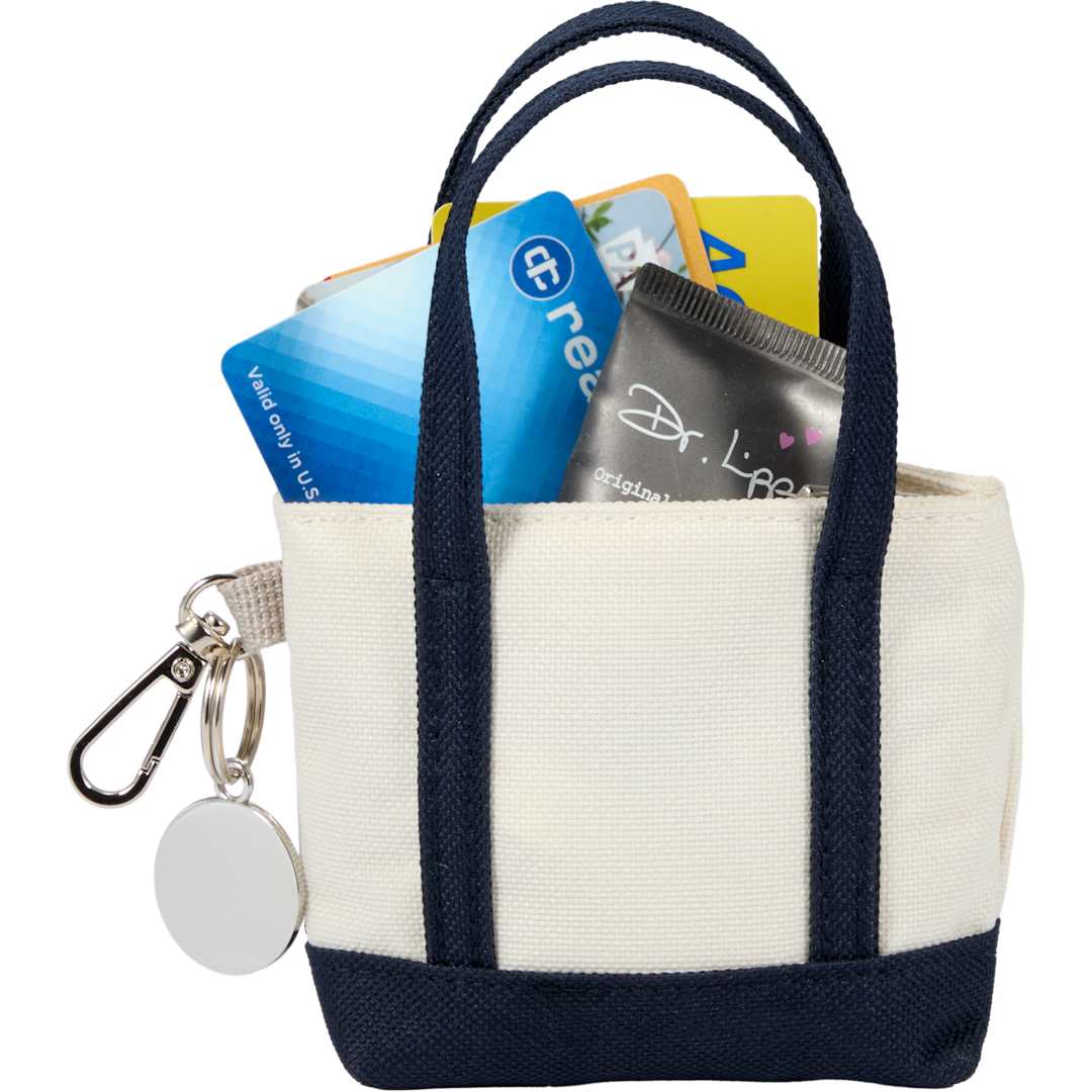Front View of Blue Mini Tote Bag Charm