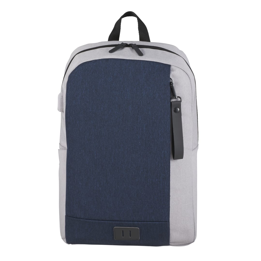 Front View of Blue NBN Whitby Slim 15" Computer Backpack w/ USB Port plain