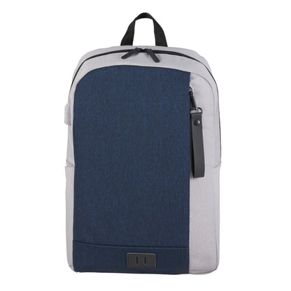 Front View of Blue NBN Whitby Slim 15" Computer Backpack w/ USB Port plain