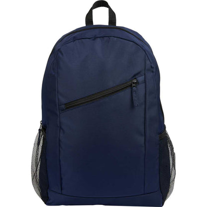 Front View of Blue Packable Recycled Backpack plain
