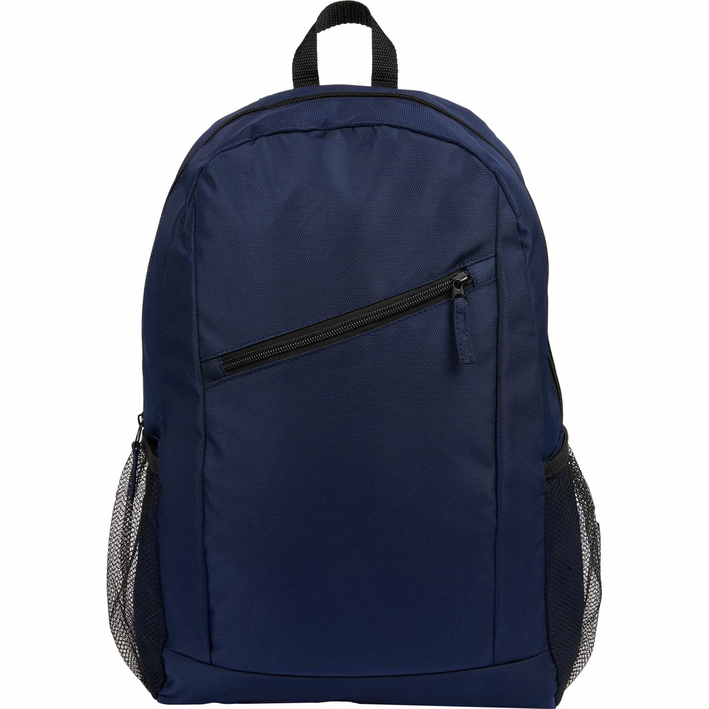 Front View of Blue Packable Recycled Backpack plain