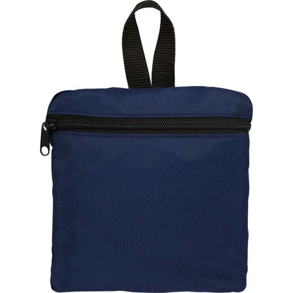 Front View of Blue Packable Recycled Backpack