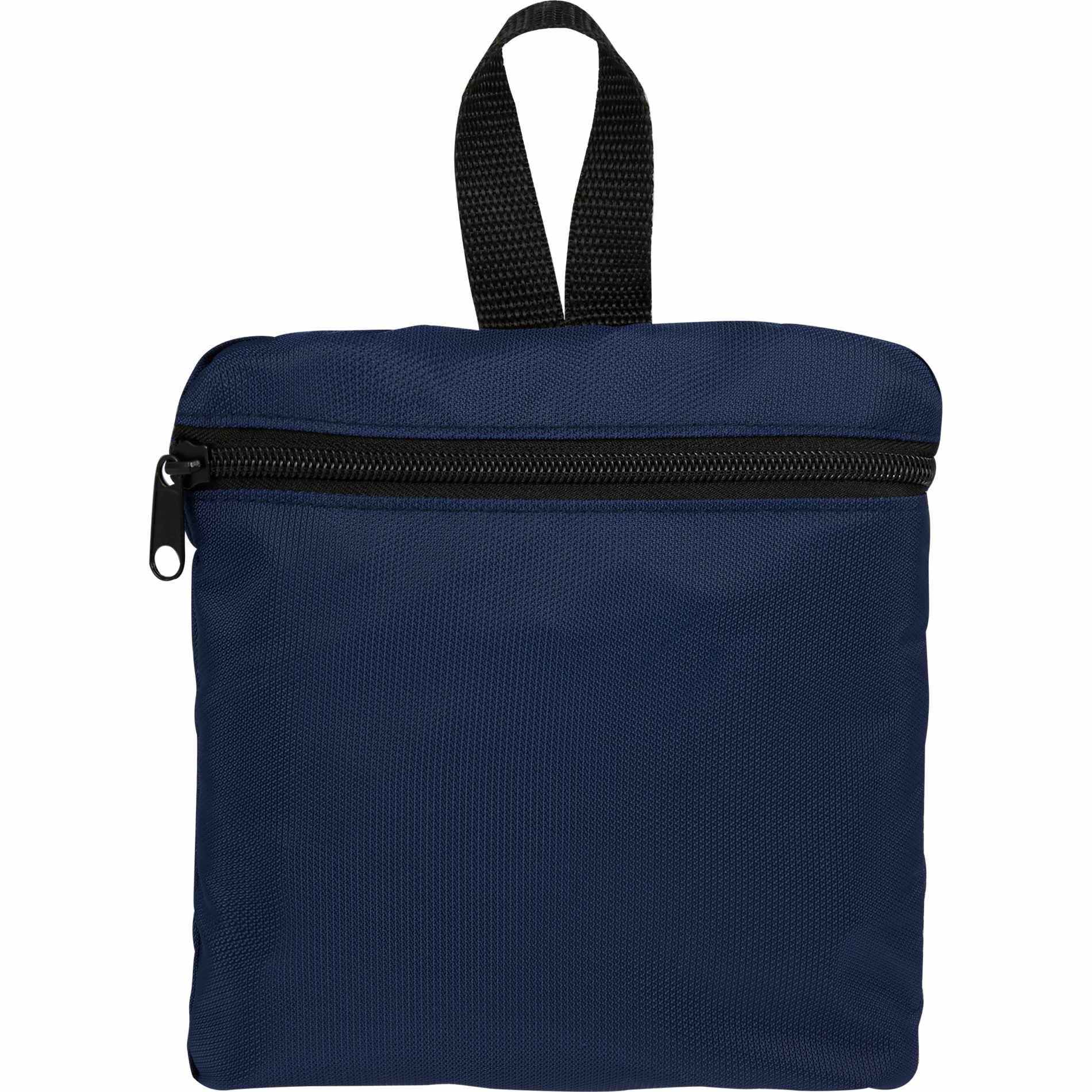 Front View of Blue Packable Recycled Backpack