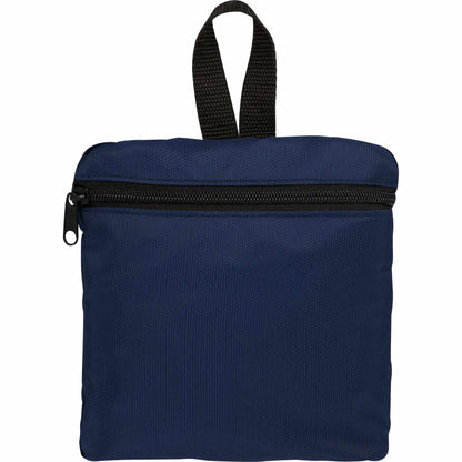 Front View of Blue Packable Recycled Backpack
