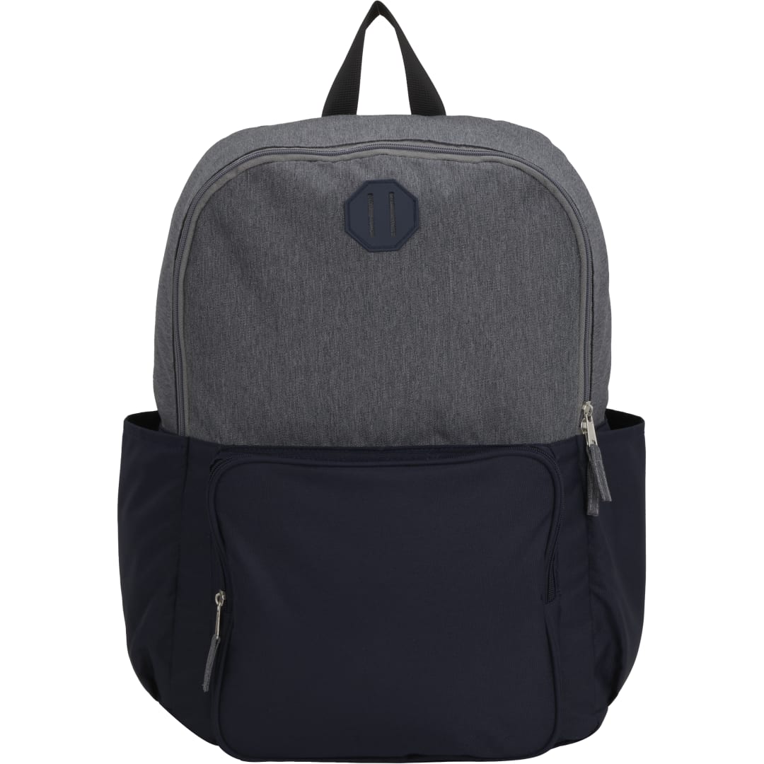Front View of Blue Paired Recycled 15" Laptop Backpack plain