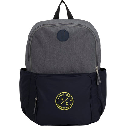 Front View of Blue Paired Recycled 15" Laptop Backpack