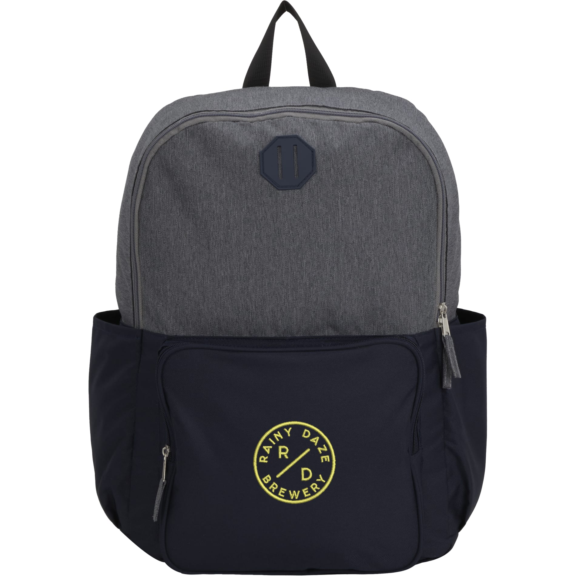 Front View of Blue Paired Recycled 15" Laptop Backpack