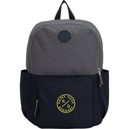 Front View of Blue Paired Recycled 15" Laptop Backpack